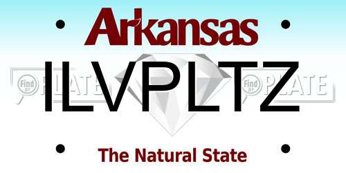 ILVPLTZ Arkansas License Plate