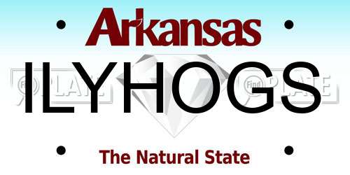 ILYHOGS Arkansas License Plate