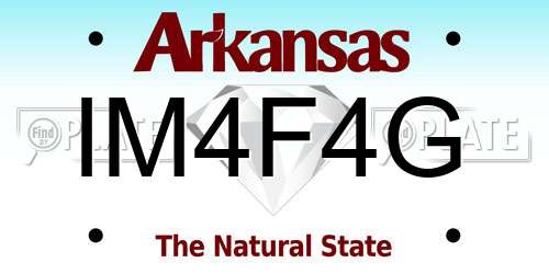 IM4F4G Arkansas License Plate
