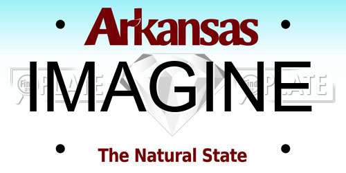IMAGINE Arkansas License Plate