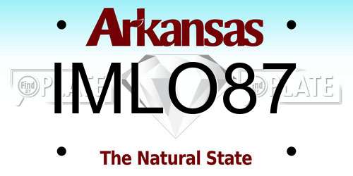 IMLO87 Arkansas License Plate