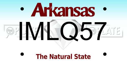 IMLQ57 Arkansas License Plate