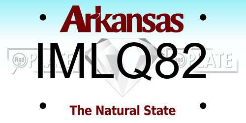 IMLQ82 Arkansas License Plate