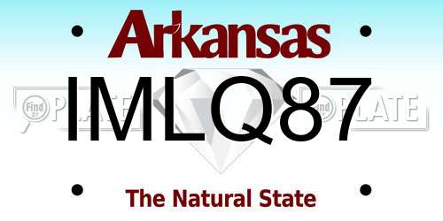 IMLQ87 Arkansas License Plate