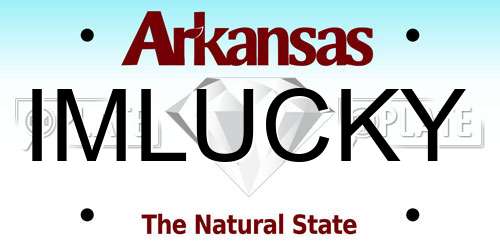IMLUCKY Arkansas License Plate