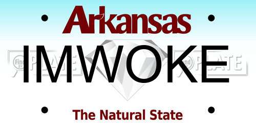 IMWOKE Arkansas License Plate