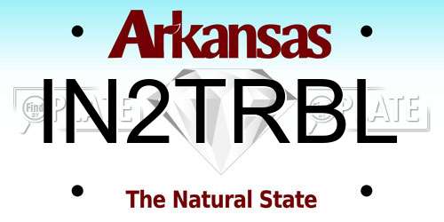IN2TRBL Arkansas License Plate