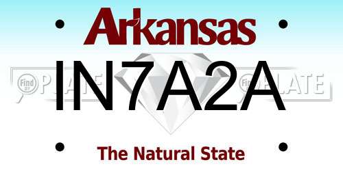 IN7A2A Arkansas License Plate