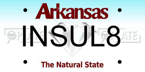 INSUL8 Arkansas License Plate