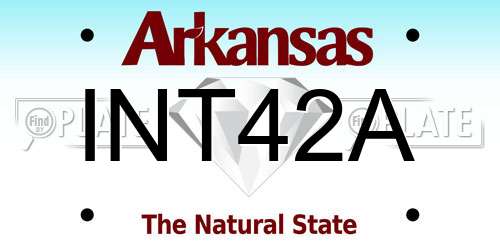 INT42A Arkansas License Plate