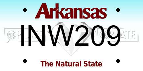 INW209 Arkansas License Plate