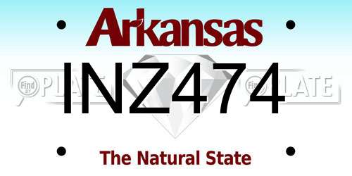 INZ474 Arkansas License Plate