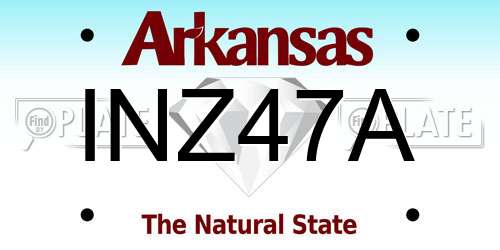 INZ47A Arkansas License Plate