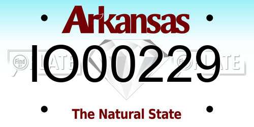 IO00229 Arkansas License Plate
