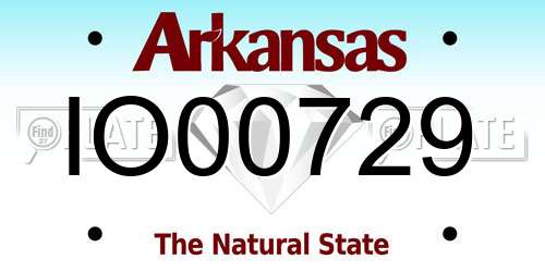 IO00729 Arkansas License Plate