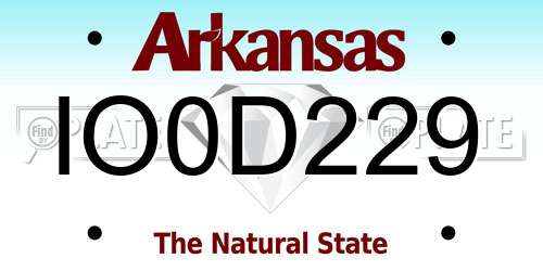 IO0D229 Arkansas License Plate