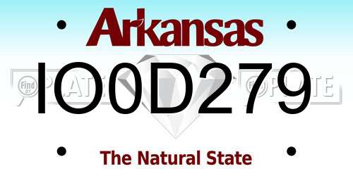 IO0D279 Arkansas License Plate