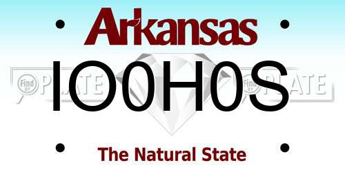 IO0H0S Arkansas License Plate