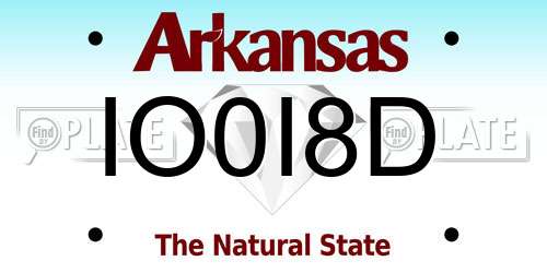 IO0I8D Arkansas License Plate