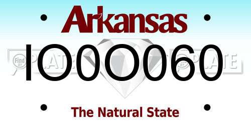 IO0O060 Arkansas License Plate