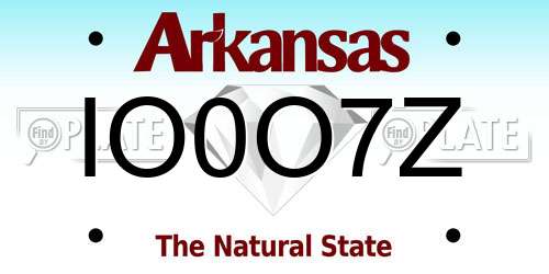 IO0O7Z Arkansas License Plate