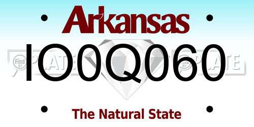 IO0Q060 Arkansas License Plate