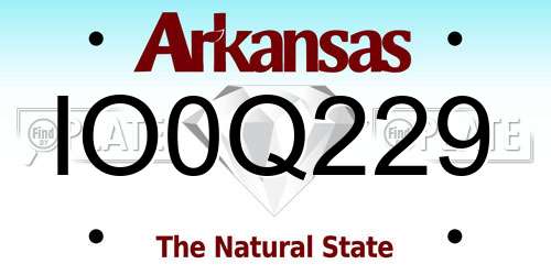 IO0Q229 Arkansas License Plate