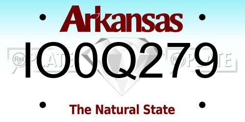 IO0Q279 Arkansas License Plate