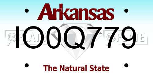 IO0Q779 Arkansas License Plate
