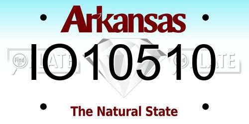 IO10510 Arkansas License Plate
