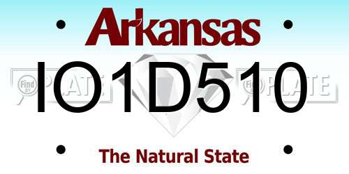 IO1D510 Arkansas License Plate