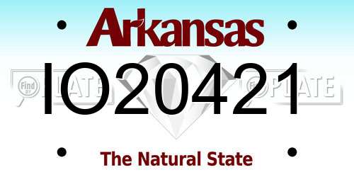 IO20421 Arkansas License Plate