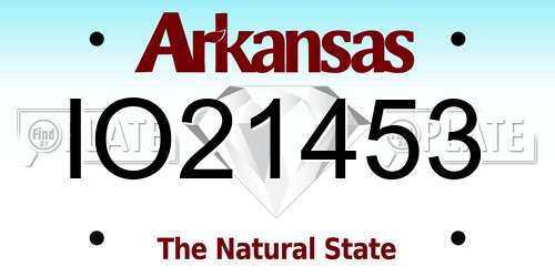 IO21453 Arkansas License Plate