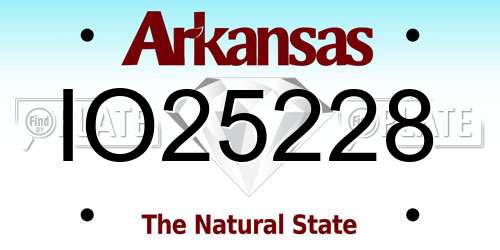 IO25228 Arkansas License Plate