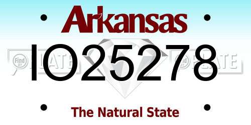 IO25278 Arkansas License Plate