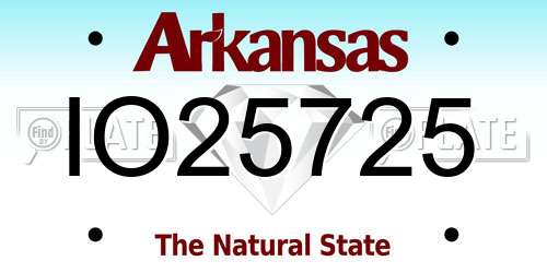 IO25725 Arkansas License Plate