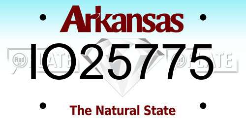 IO25775 Arkansas License Plate