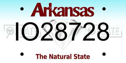 IO28728 Arkansas License Plate