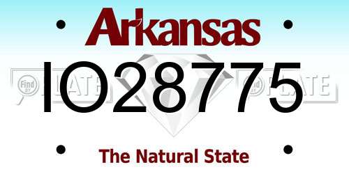 IO28775 Arkansas License Plate