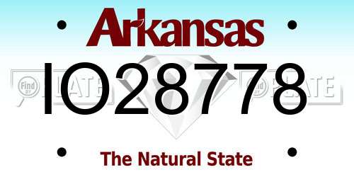 IO28778 Arkansas License Plate