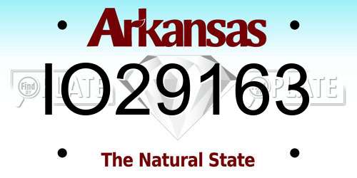 IO29163 Arkansas License Plate