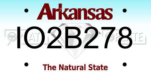 IO2B278 Arkansas License Plate