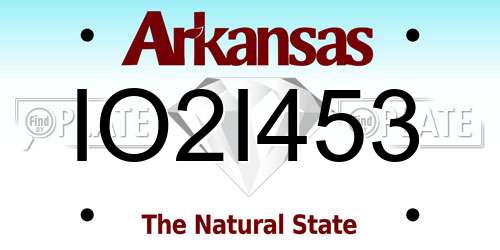IO2I453 Arkansas License Plate