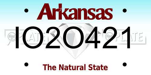 IO2O421 Arkansas License Plate