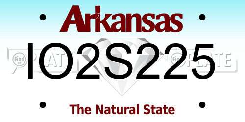 IO2S225 Arkansas License Plate