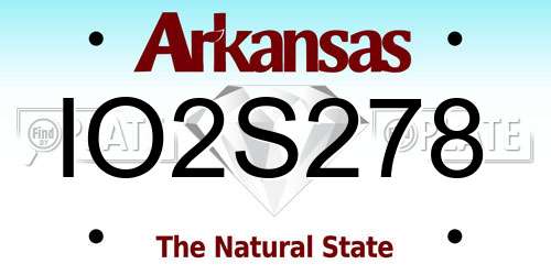 IO2S278 Arkansas License Plate