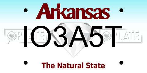 IO3A5T Arkansas License Plate