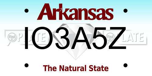 IO3A5Z Arkansas License Plate