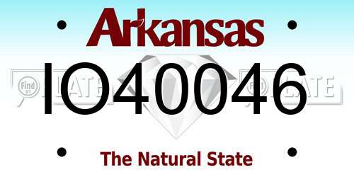 IO40046 Arkansas License Plate