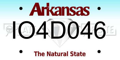 IO4D046 Arkansas License Plate